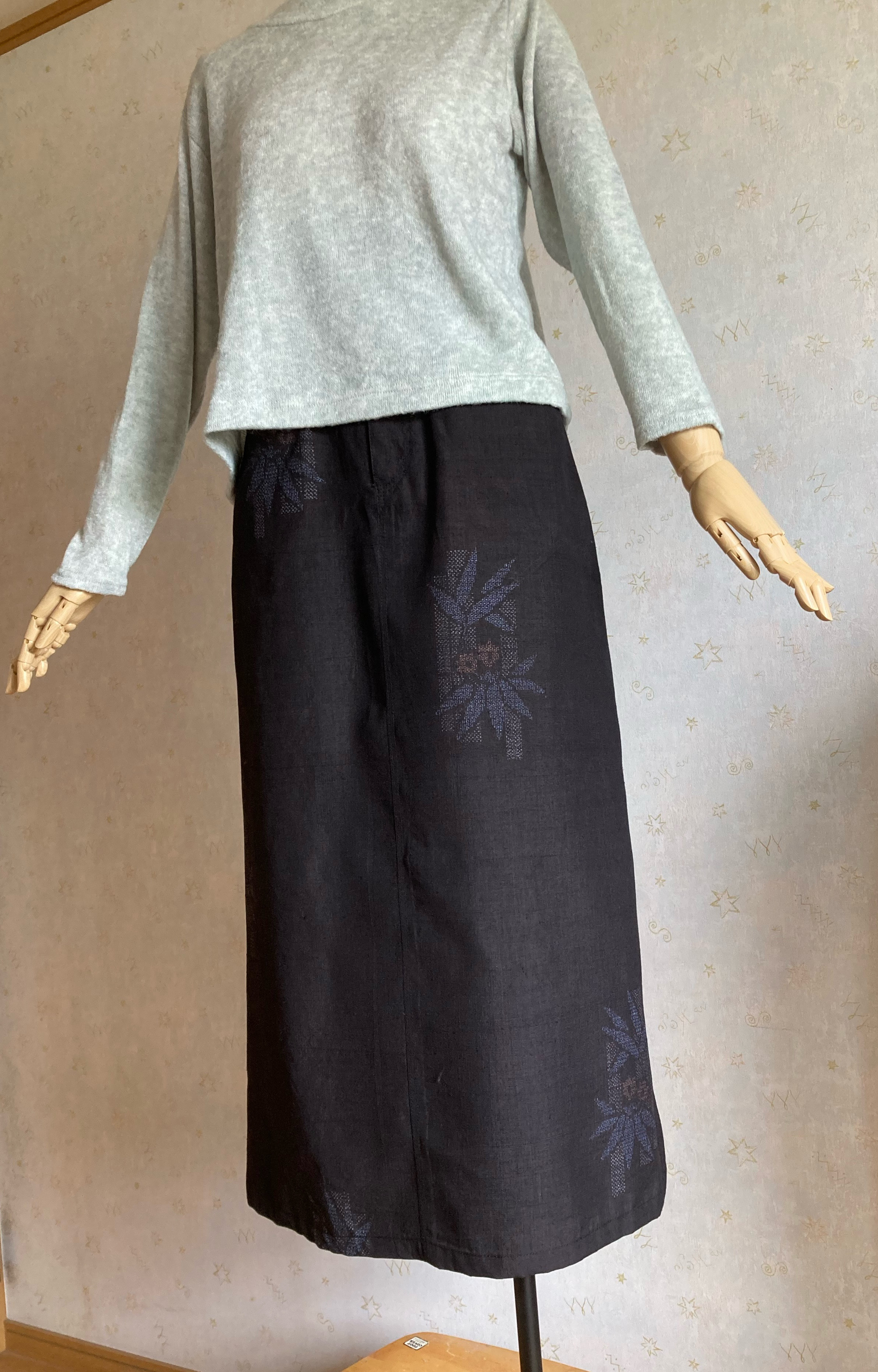 着物リメイク紬　スカート