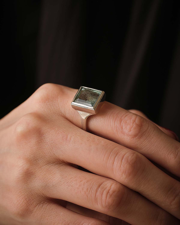 アクアマリンのシルバーリング(Silver950/天然石/指輪) 4枚目の画像