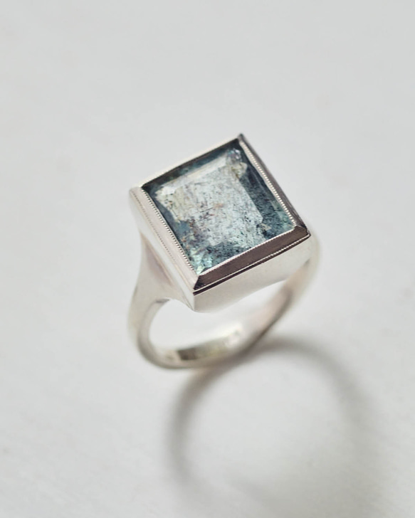アクアマリンのシルバーリング(Silver950/天然石/指輪) 1枚目の画像