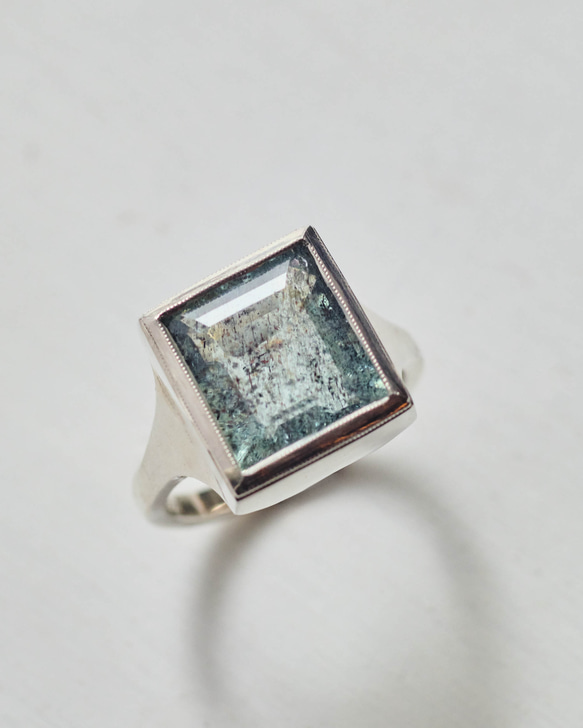 アクアマリンのシルバーリング(Silver950/天然石/指輪) 7枚目の画像