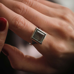 アクアマリンのシルバーリング(Silver950/天然石/指輪) 3枚目の画像