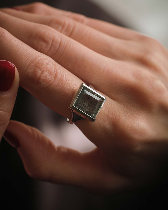 アクアマリンのシルバーリング(Silver950/天然石/指輪) 3枚目の画像