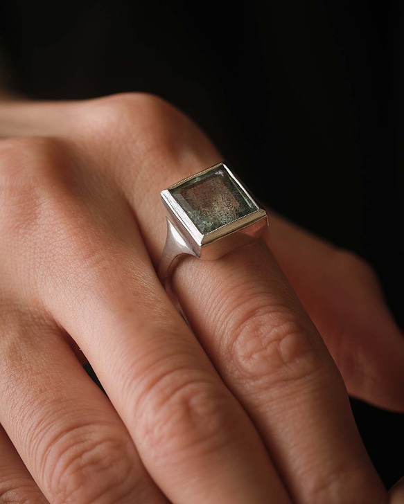 アクアマリンのシルバーリング(Silver950/天然石/指輪) 5枚目の画像