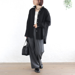 穿著舒適✦優質亞麻長衫（黑色）TP18 第6張的照片