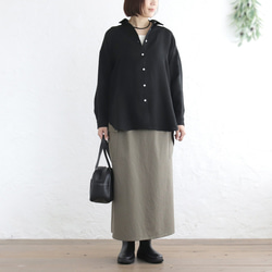 穿著舒適✦優質亞麻長衫（黑色）TP18 第8張的照片