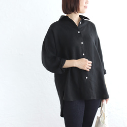 穿著舒適✦優質亞麻長衫（黑色）TP18 第1張的照片