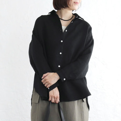 穿著舒適✦優質亞麻長衫（黑色）TP18 第2張的照片