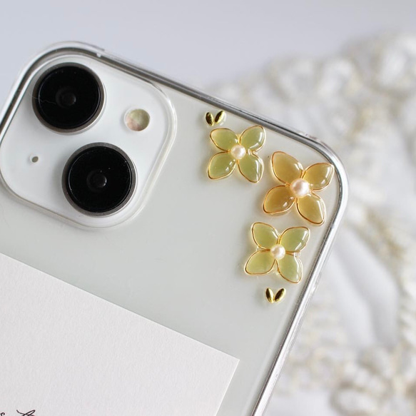 金木犀のスマホケース　全機種対応　iPhoneケース クリアケース　iPhone17 iPhone16  キンモクセイ 4枚目の画像