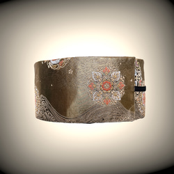 本金箔帯 煌めき最強 刺繍帯 サッシュベルト 金色 ゴールド 高級感 ウエスト 65〜95cm 着物リメイクJ70910 6枚目の画像