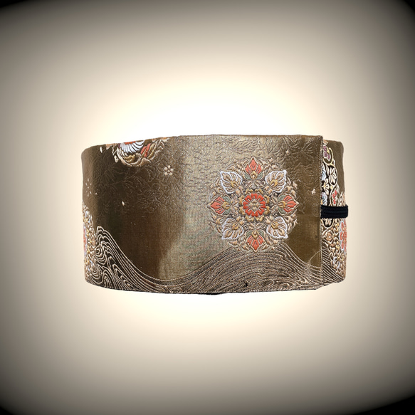 本金箔帯 煌めき最強 刺繍帯 サッシュベルト 金色 ゴールド 高級感 ウエスト 65〜95cm 着物リメイクJ70910 6枚目の画像