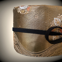 本金箔帯 煌めき最強 刺繍帯 サッシュベルト 金色 ゴールド 高級感 ウエスト 65〜95cm 着物リメイクJ70910 4枚目の画像