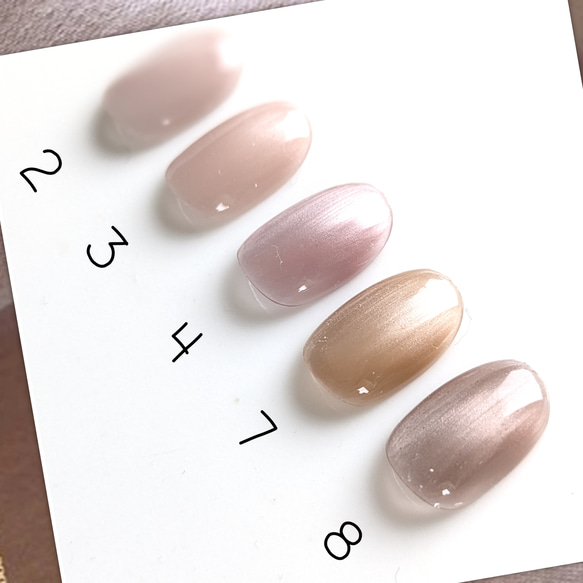 送料無料♦セール1750→1500円　選べるカラー新色うるつや肌馴染み系マグネットネイル　ネイルチップ　セール 3枚目の画像