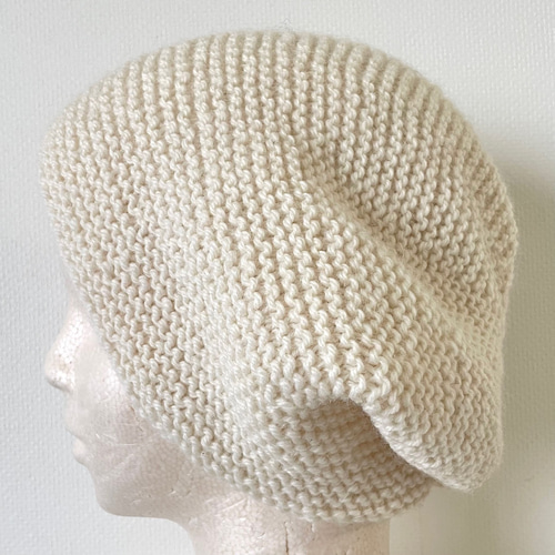羊毛ねこターバンベレー(ホワイトホワイト) 羊毛ねこターバンベレー(ホワイトホワイト) ベレー帽・ハンチング