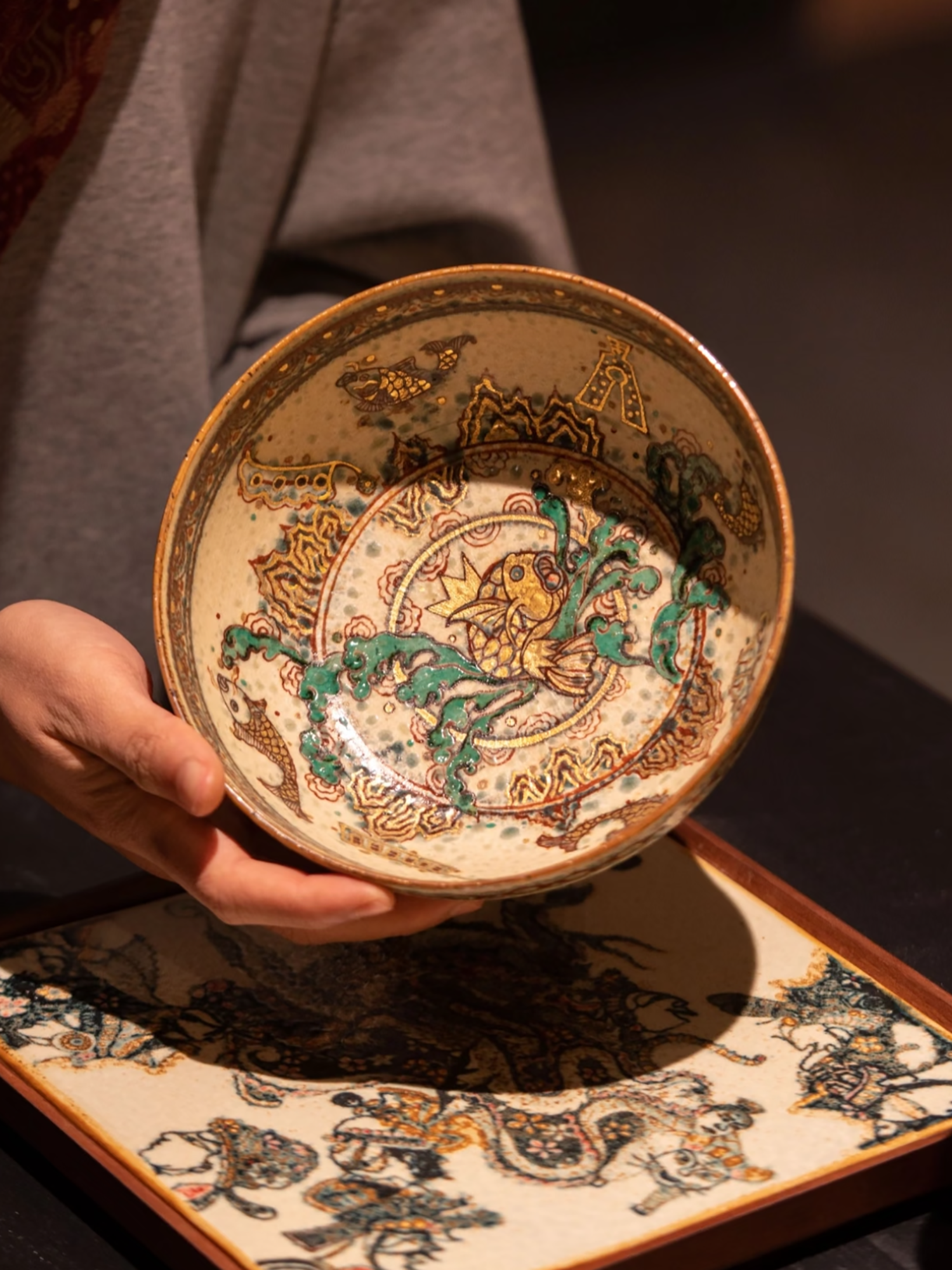 詩瓷集｜年年有余 重工シリーズ限定｜手描き大鉢・果物皿・装飾器｜景徳鎮製（釉下彩・釉上彩・金彩）