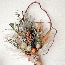 クリスマスガーランド ドライフラワー 横長スワッグ スワッグ