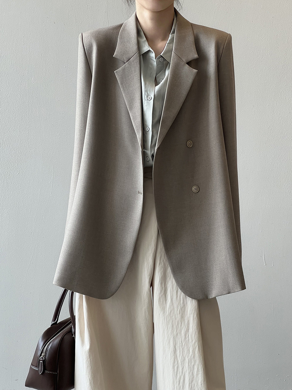 秋冬レディースアシンメトリック背中スリットスーツジャケット【返品・交換可】品質最優先25-390