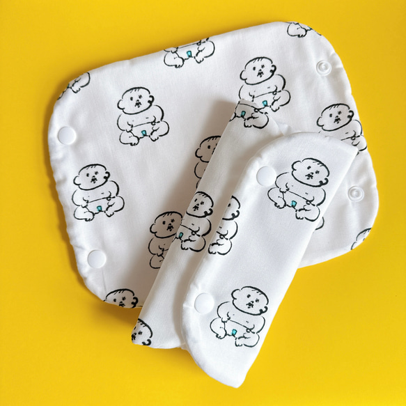 おむいち　ふわふわよだれカバー　エルゴタイプ　抱っこ紐カバー 2枚目の画像