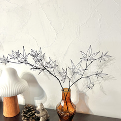 【受注制作】もみじの一輪挿し　中サイズ　　　　　紅葉　ワイヤーアート　ワイヤークラフト 4枚目の画像