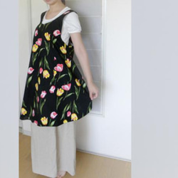 シンプル優等生のバッククロスエプロン・とんとんトン♪ぶたさん一緒で家事楽し[ブラック][エクリュ] 10枚目の画像