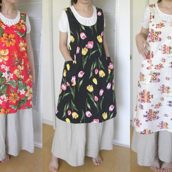 シンプル優等生のバッククロスエプロン・とんとんトン♪ぶたさん一緒で家事楽し[ブラック][エクリュ] 12枚目の画像