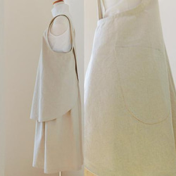 シンプル優等生のバッククロスエプロン・とんとんトン♪ぶたさん一緒で家事楽し[ブラック][エクリュ] 6枚目の画像