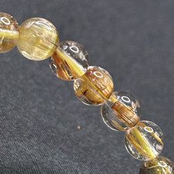 ゴールドルチルクォーツ　タイチンルチルクォーツ　内径：16.5cm 　6mm　天然石ブレスレット　高い評価～　送料無料 5枚目の画像