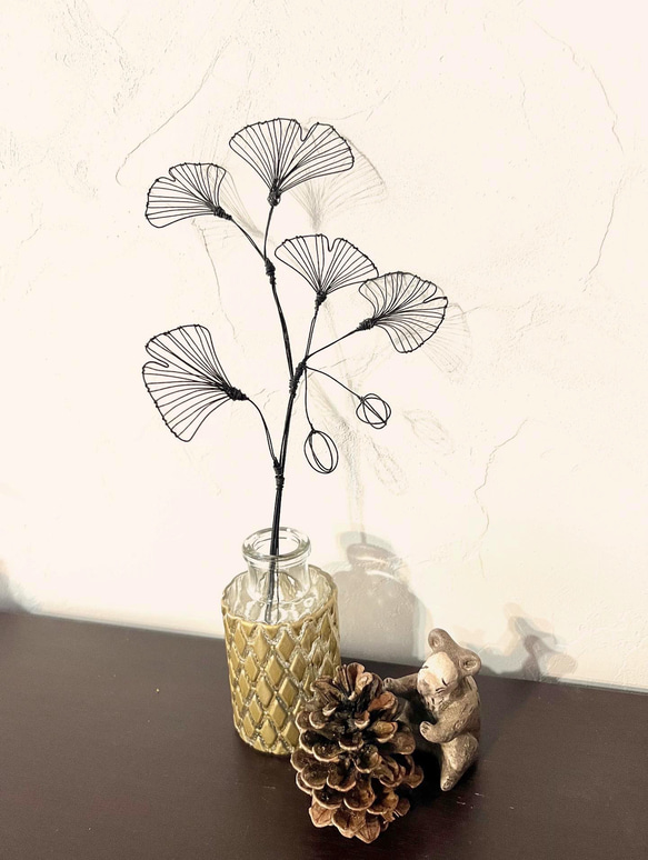 【受注制作】イチョウの一輪挿し　小サイズ　　　銀杏 1枚目の画像