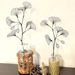 【受注制作】イチョウの一輪挿し　小サイズ　　　銀杏 2枚目の画像