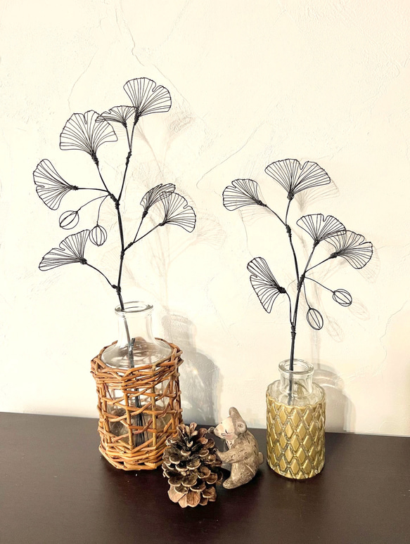 【受注制作】イチョウの一輪挿し　小サイズ　　　銀杏 2枚目の画像