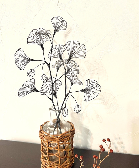 【受注制作】イチョウの一輪挿し　小サイズ　　　銀杏 4枚目の画像