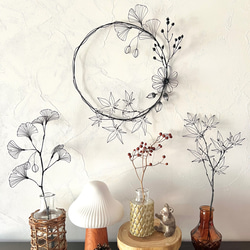 ワイヤーアート　ボタニカル　リース ワイヤークラフト ワイヤーアート ボタニカルリース - メルカリ