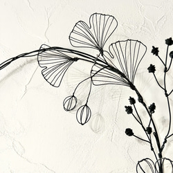 【受注制作】秋のリース　　ワイヤーアート　ワイヤークラフト 5枚目の画像