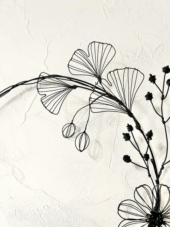 【受注制作】秋のリース　　ワイヤーアート　ワイヤークラフト 5枚目の画像