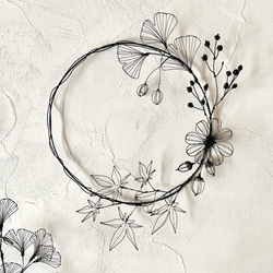 【受注制作】秋のリース　　ワイヤーアート　ワイヤークラフト 6枚目の画像