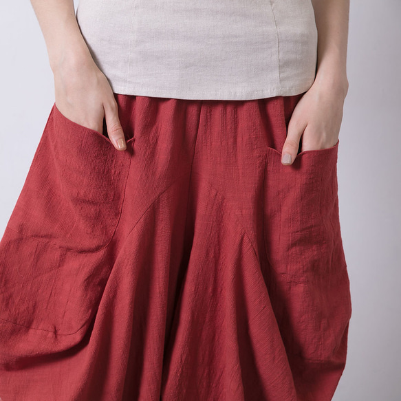 兩穿札哈哈蒂寬褲 - 熱帶橙 第6張的照片