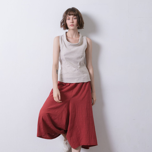 兩穿札哈哈蒂寬褲 - 熱帶橙 第2張的照片