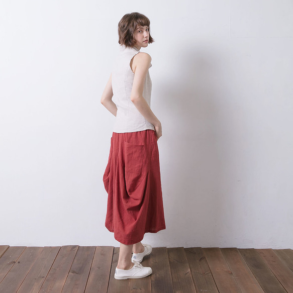 兩穿札哈哈蒂寬褲 - 熱帶橙 第3張的照片