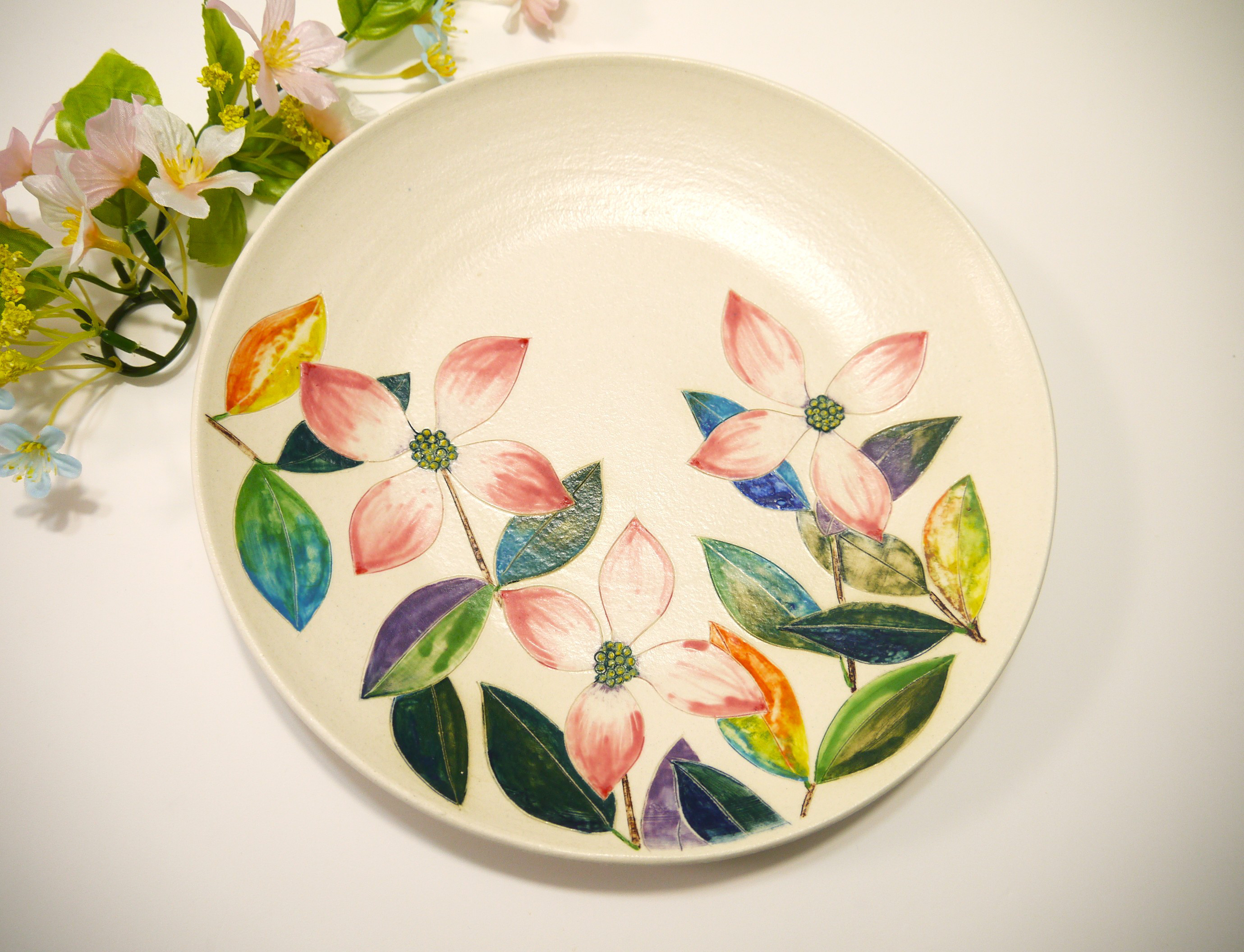 大盛り皿　ヤマボウシ　一点物