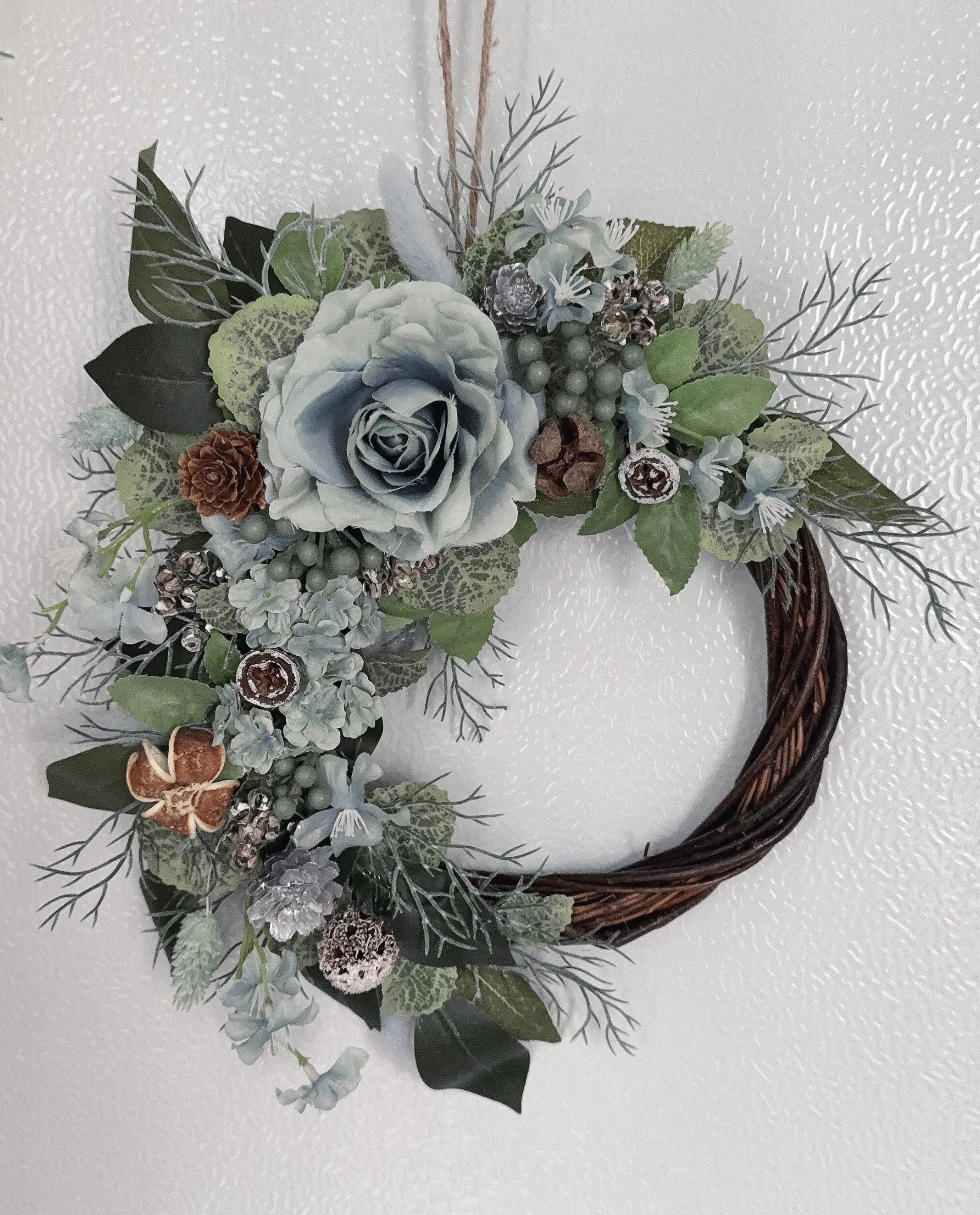 ❤️SALE❤️ブルーローズナチュラルガーデンリース