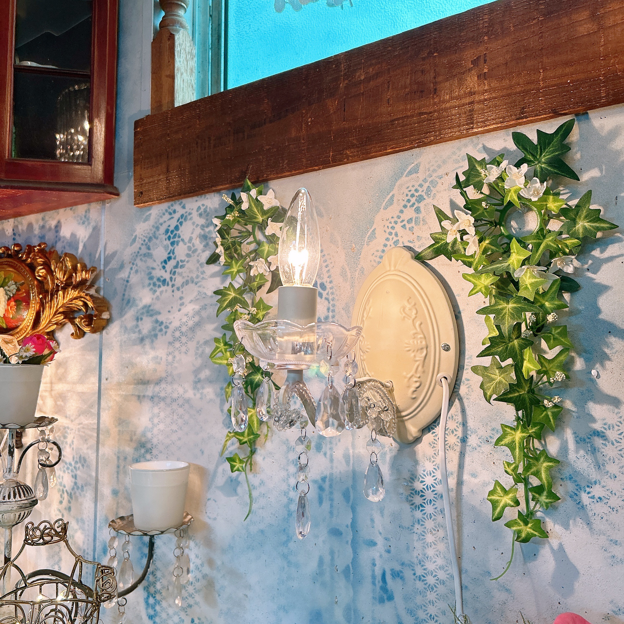 ブラケットシャンデリア  アクリルビーズ ウォールランプ  壁掛けランプ 1灯式