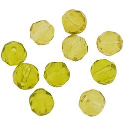 訳ありセール品 ラウンドカット型 ガラスビーズ ６ｍｍ オリーブＭｉｘ グリーン＆ブラウン １０コ入り 1枚目の画像