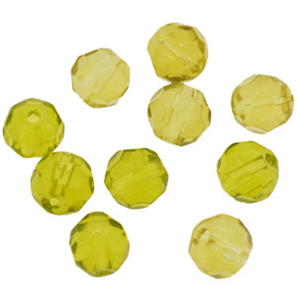 訳ありセール品 ラウンドカット型 ガラスビーズ ６ｍｍ オリーブＭｉｘ グリーン＆ブラウン １０コ入り 1枚目の画像