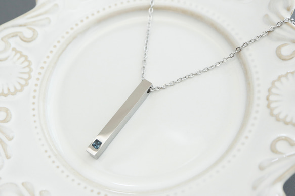 【刻印•名入れ】ロンドンブルートパーズのペンダント＊天然石＊誕生石＊サージカルステンレス【Luminous】 5枚目の画像