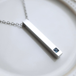 【刻印•名入れ】ロンドンブルートパーズのペンダント＊天然石＊誕生石＊サージカルステンレス【Luminous】 7枚目の画像