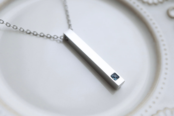 【刻印•名入れ】ロンドンブルートパーズのペンダント＊天然石＊誕生石＊サージカルステンレス【Luminous】 7枚目の画像