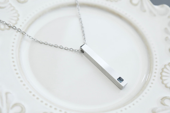 【刻印•名入れ】ロンドンブルートパーズのペンダント＊天然石＊誕生石＊サージカルステンレス【Luminous】 8枚目の画像