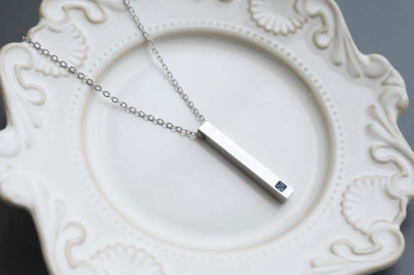 【刻印•名入れ】ロンドンブルートパーズのペンダント＊天然石＊誕生石＊サージカルステンレス【Luminous】 9枚目の画像