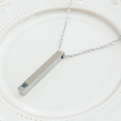 【刻印•名入れ】ロンドンブルートパーズのペンダント＊天然石＊誕生石＊サージカルステンレス【Luminous】 2枚目の画像