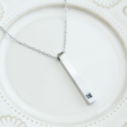 【刻印•名入れ】ロンドンブルートパーズのペンダント＊天然石＊誕生石＊サージカルステンレス【Luminous】 4枚目の画像