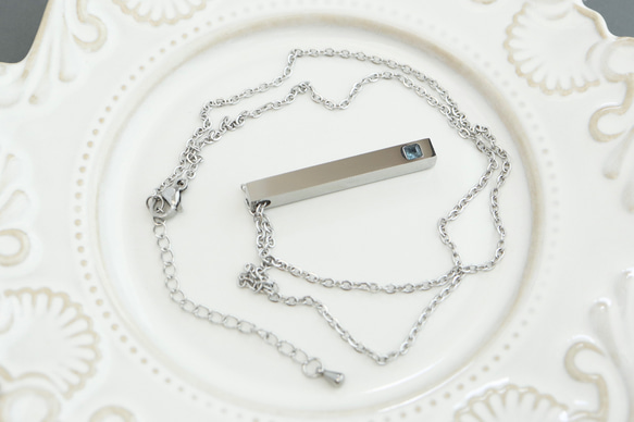 【刻印•名入れ】ロンドンブルートパーズのペンダント＊天然石＊誕生石＊サージカルステンレス【Luminous】 3枚目の画像